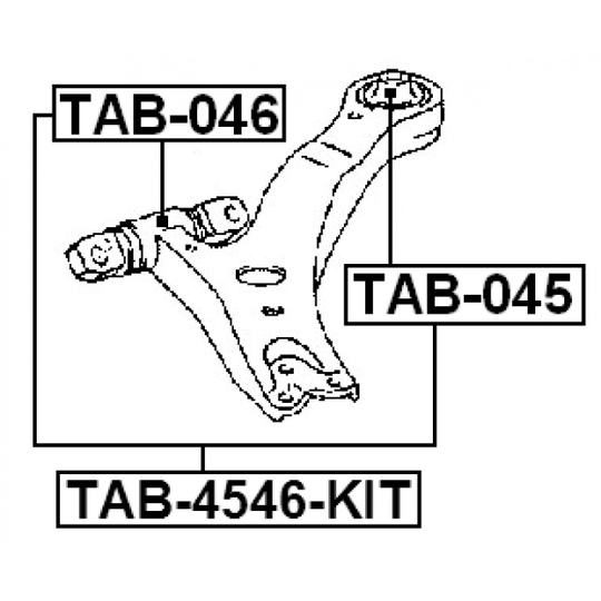 TAB-4546-KIT - Control Arm-/Trailing Arm Bush 
