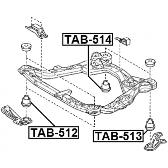 TAB-512 - Upphängning, axelstomme 