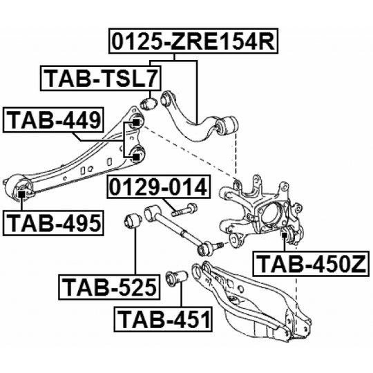 TAB-525 - Control Arm-/Trailing Arm Bush 