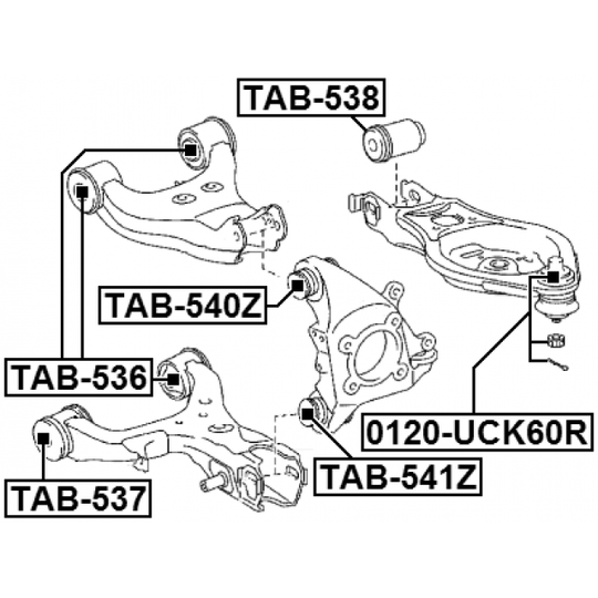 TAB-537 - Control Arm-/Trailing Arm Bush 