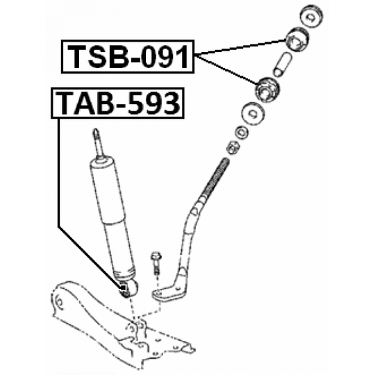 TAB-593 - Stötdämparbussning 