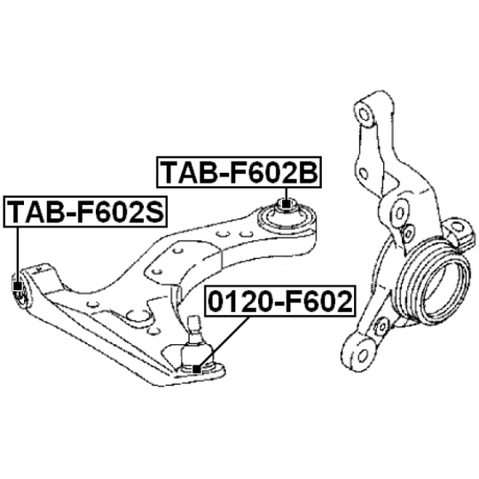 TAB-F602B - Control Arm-/Trailing Arm Bush 