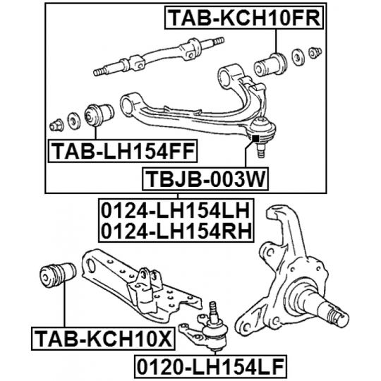 TAB-KCH10X - Control Arm-/Trailing Arm Bush 