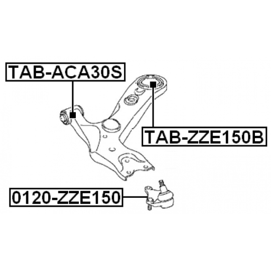 TAB-ZZE150B - Control Arm-/Trailing Arm Bush 