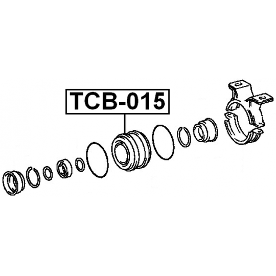 TCB-015 - Melllanlager, kardanaxel 