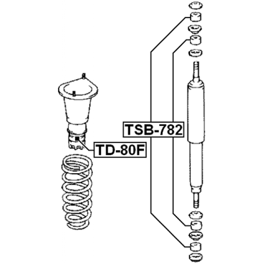 TD-80F - Vaimennuskumi, jousitus 