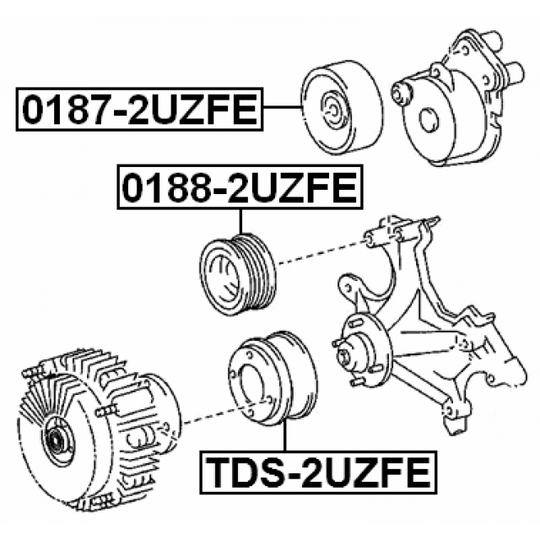 TDS-2UZFE - Hihnapyörä, vesipumppu 