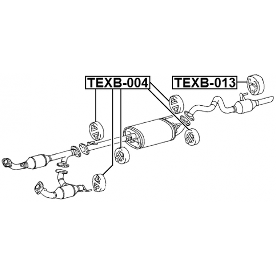 TEXB-004 - Mounting Kit, exhaust system 