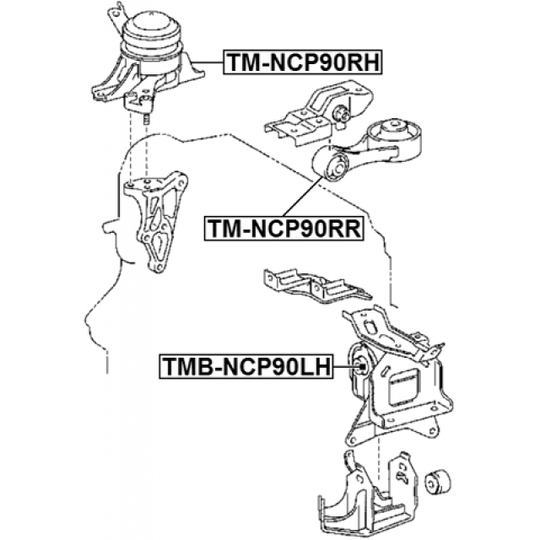 TM-NCP90RR - Moottorin tuki 