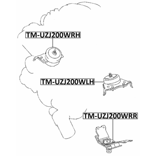 TM-UZJ200WLH - Motormontering 