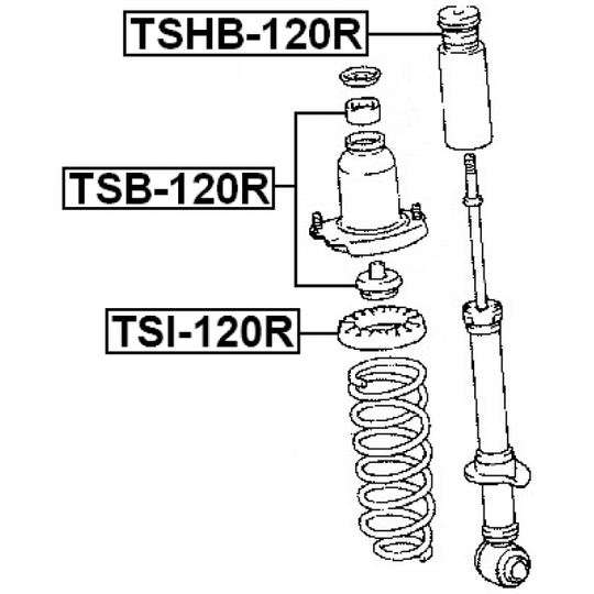TSB-120R - Spacer Bush, shock absorber 