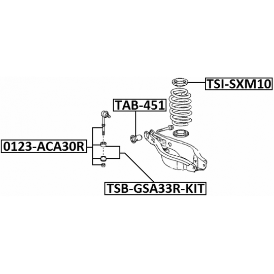 TSB-GSA33R-KIT - Rod/Strut, stabiliser 