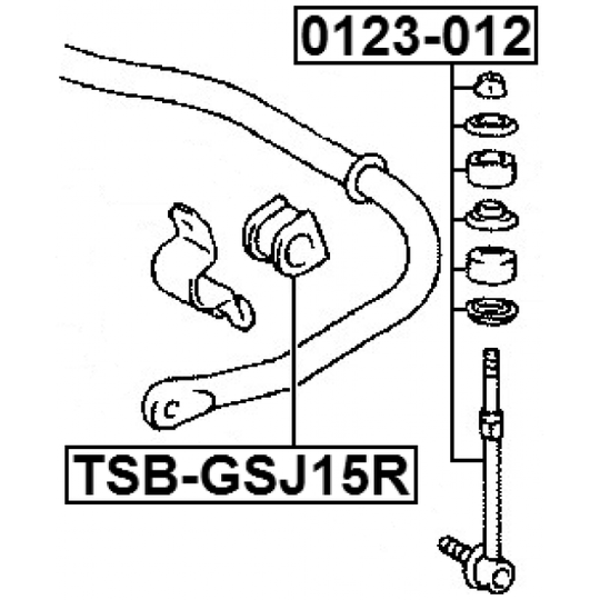 TSB-GSJ15R - Bussning, krängningshämmare 