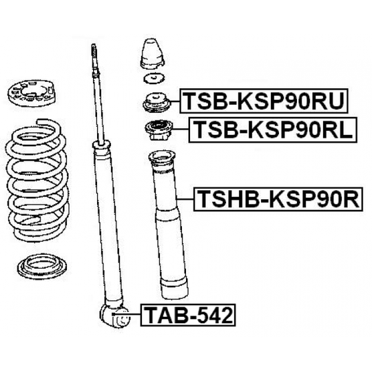 TSB-KSP90RL - Spacer Bush, shock absorber 