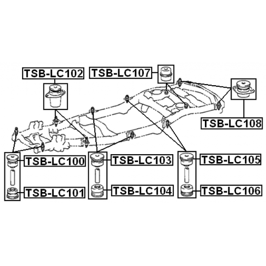 TSB-LC100 - Mounting, axle beam 