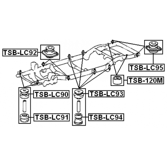 TSB-LC90 - Mounting, axle beam 