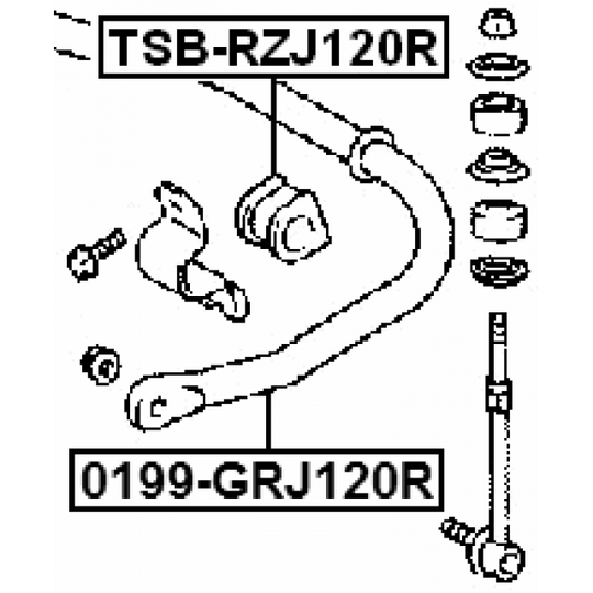 TSB-RZJ120R - Bussning, krängningshämmare 