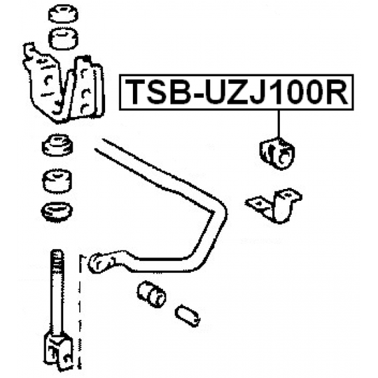 TSB-UZJ100R - Bussning, krängningshämmare 