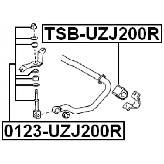 TSB-UZJ200R - Bussning, krängningshämmare 