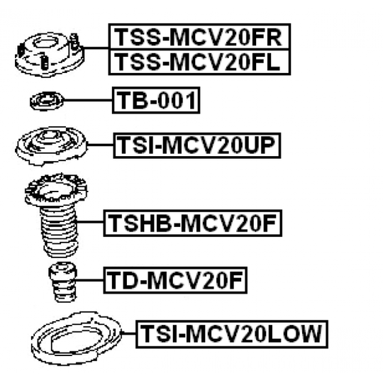 TSS-MCV20FL - Mounting, shock absorbers 