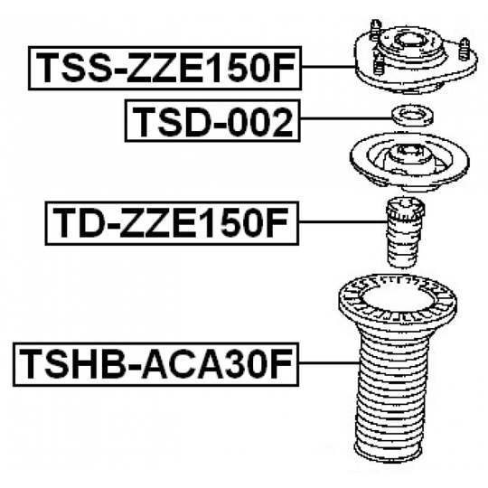 TSS-ZZE150F - Mounting, shock absorbers 