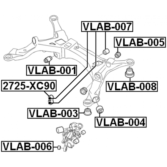 VLAB-001 - Mounting, axle beam 