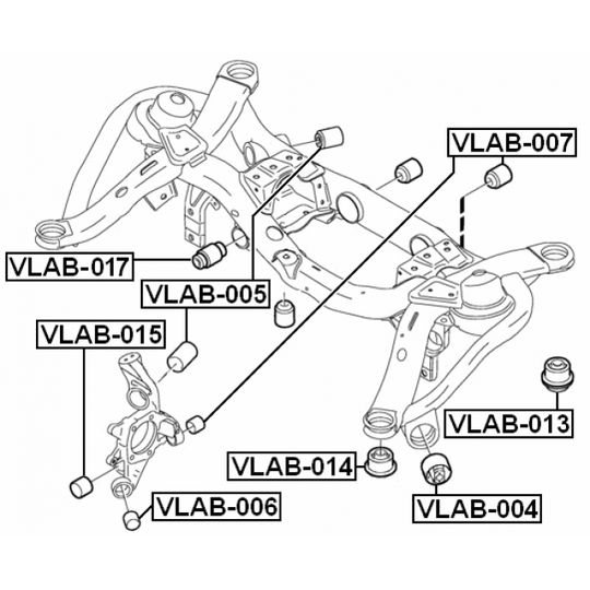 VLAB-017 - Mounting, axle beam 