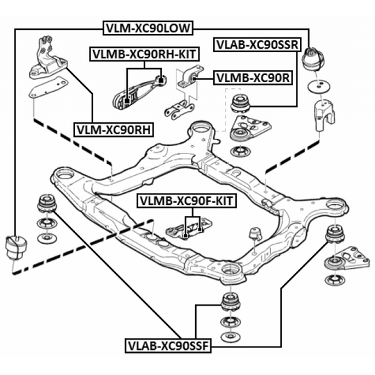 VLAB-XC90SSR - Mounting, axle beam 