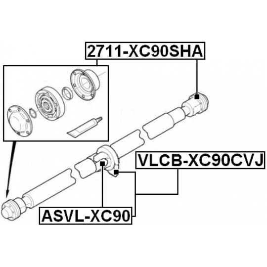 VLCB-XC90CVJ - Bearing, propshaft centre bearing 