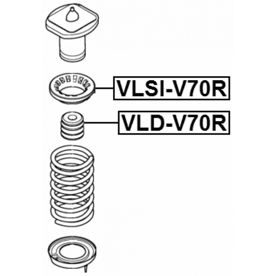 VLD-V70R - Gummibuffert, fjädring 
