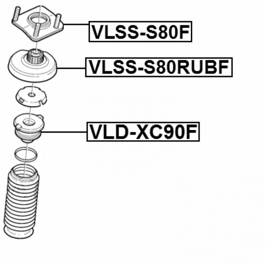 VLD-XC90F - Rubber Buffer, suspension 