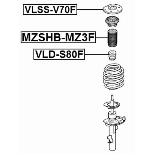 VLSS-V70F - Montering, stötdämpare 