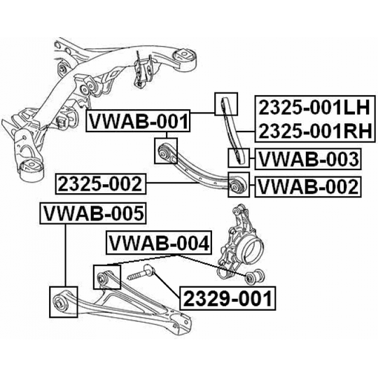 VWAB-001 - Control Arm-/Trailing Arm Bush 