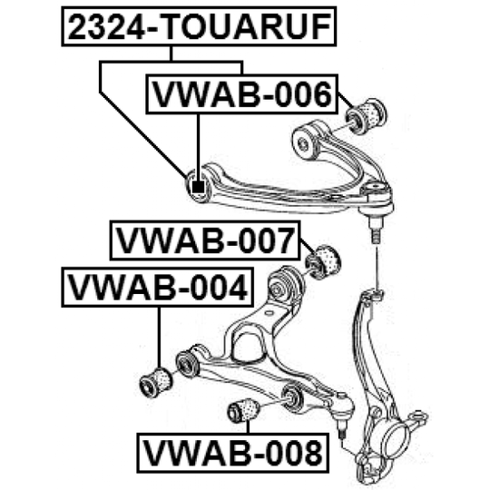 VWAB-007 - Control Arm-/Trailing Arm Bush 