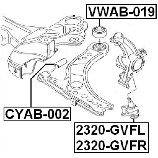 VWAB-019 - Control Arm-/Trailing Arm Bush 