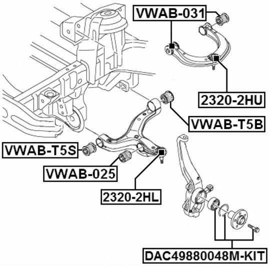 VWAB-025 - Control Arm-/Trailing Arm Bush 