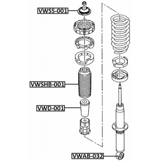 VWAB-032 - Bush, shock absorber 