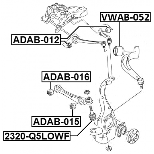 VWAB-052 - Control Arm-/Trailing Arm Bush 