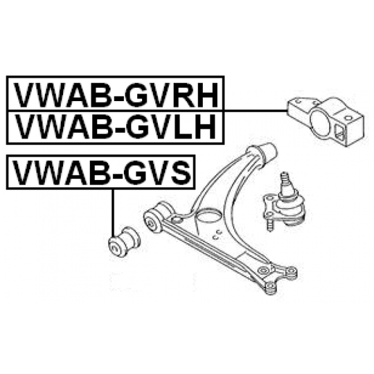 VWAB-GVLH - Control Arm-/Trailing Arm Bush 