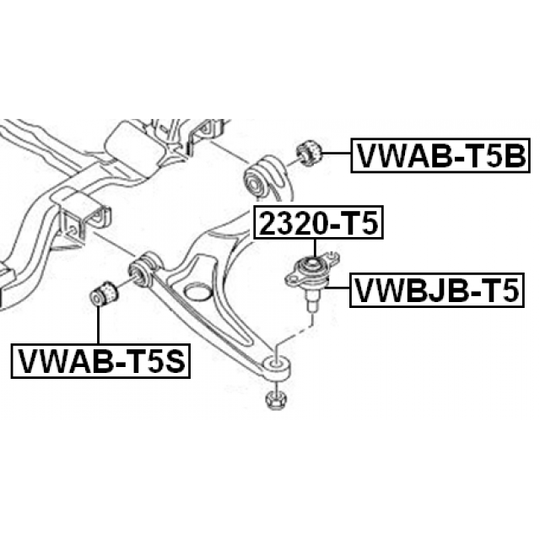 VWAB-T5S - Control Arm-/Trailing Arm Bush 