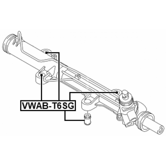 VWAB-T6SG - Bussning, styrväxel 