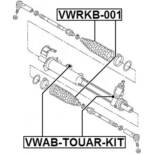 VWAB-TOUAR-KIT - Mounting, steering gear 