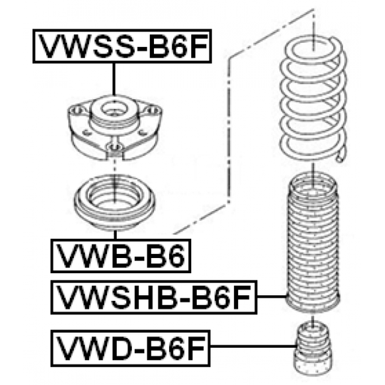 VWB-B6 - Anti-Friction Bearing, suspension strut support mounting 