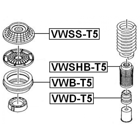 VWB-T5 - Anti-Friction Bearing, suspension strut support mounting 