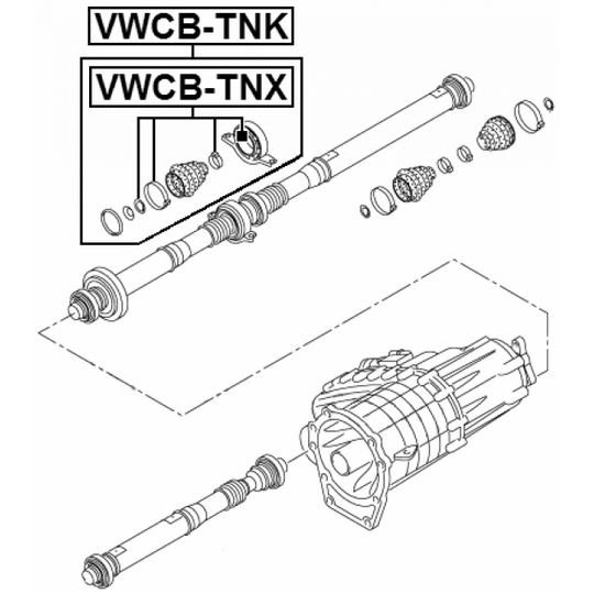 VWCB-TNX - Bearing, propshaft centre bearing 