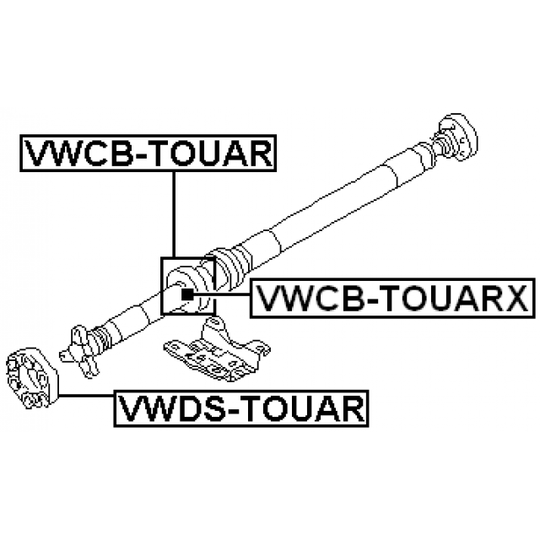 VWCB-TOUARX - Bearing, propshaft centre bearing 