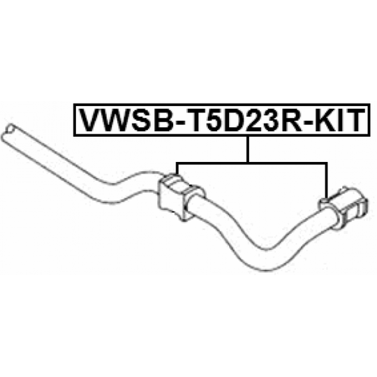 VWSB-T5D23R-KIT - Bearing Bush, stabiliser 