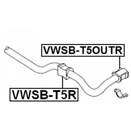 VWSB-T5OUTR - Bearing Bush, stabiliser 