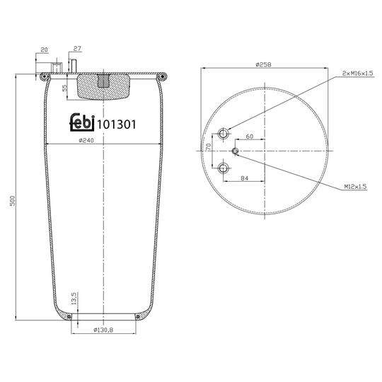 101301 - Bellow, air suspension 