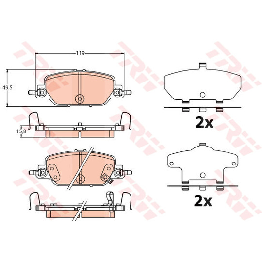 GDB2217 - Brake Pad Set, disc brake 